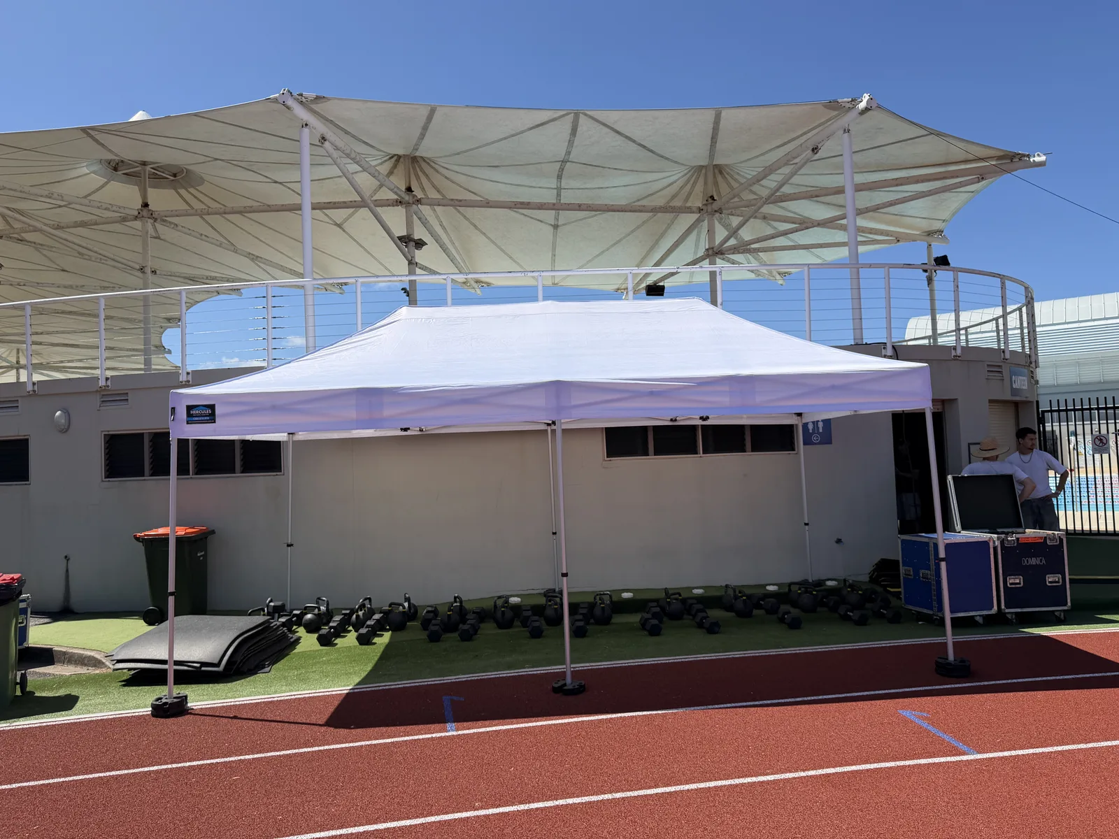 White gazebo installed at a Gold Coast sports facility